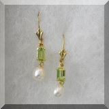 J02. Gold earrings with pearls and gemstones. 